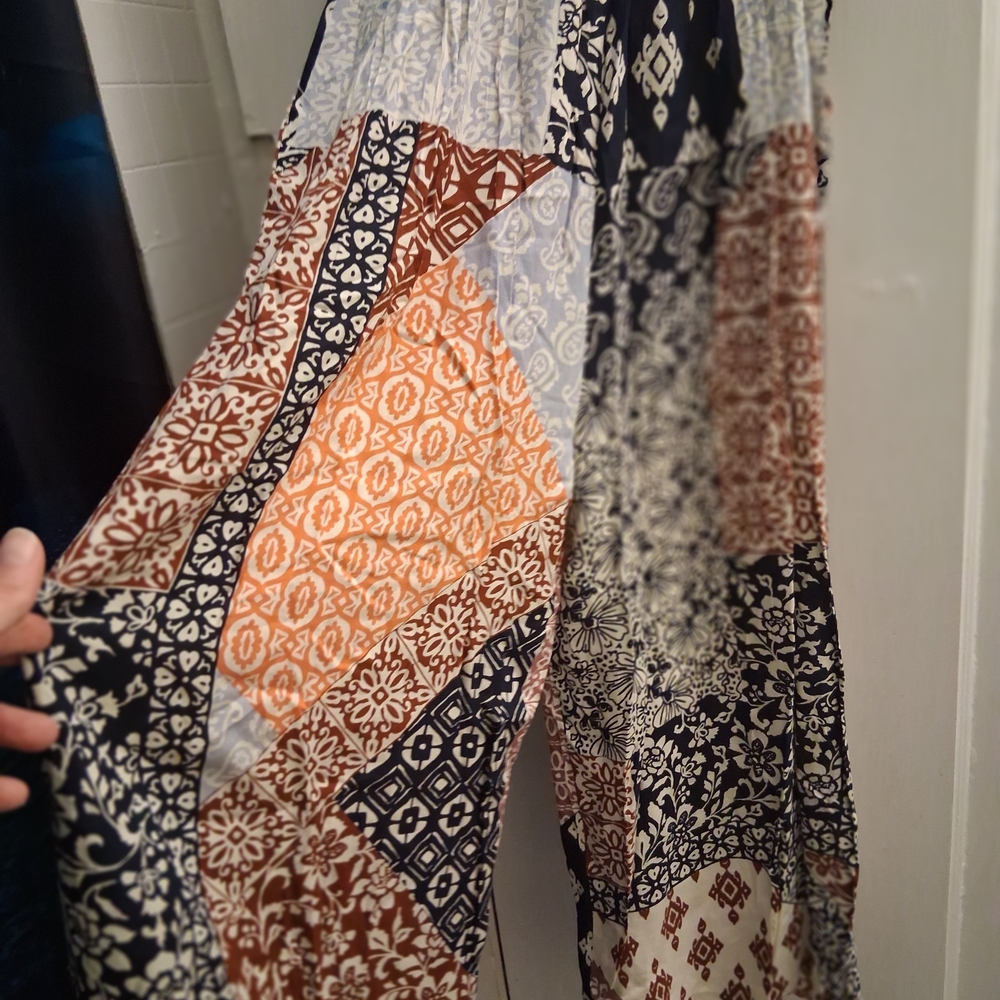 Patrons of Peace Patchwork Print Pantsuit in Black, Brown, White - Picture 5 of 9